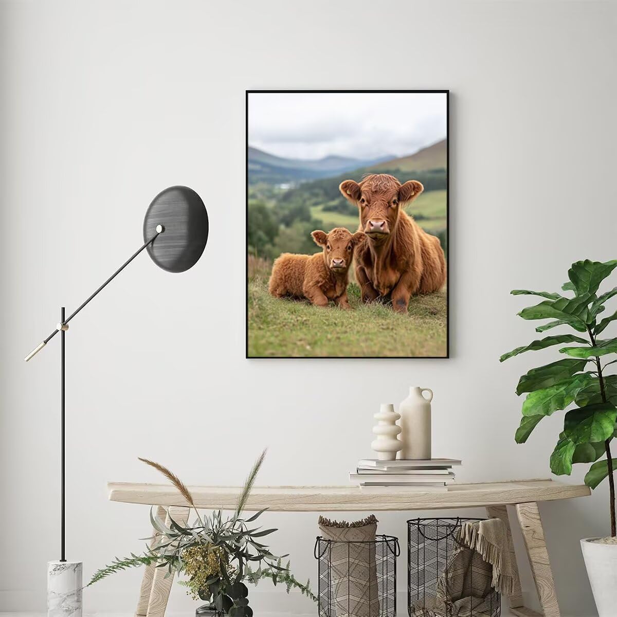 Dipingere con i Numeri Bue, Paint by Numbers Adulti Azienda agricola, Fai da te Creativi Adulti Quadri da Dipingere Numerati Kit per Decorazione Della Parete di Casa, Regalo 70x95cm Senza Cornice 39-6