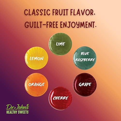 Miniatura 3 de Dr. John's Healthy Sweets Classic Fruit - Caramelo duro con cero azúcar, sin tintes, a base de plantas, apto para dieta cetogénica, 100 unidades, 1