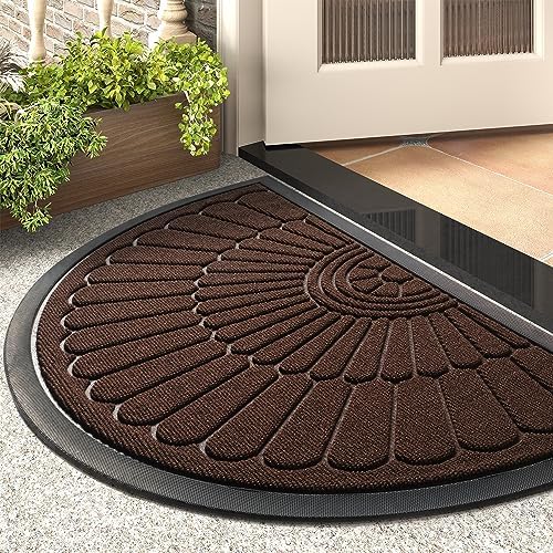 Tronssien Half Round Door Mats, Washable Front