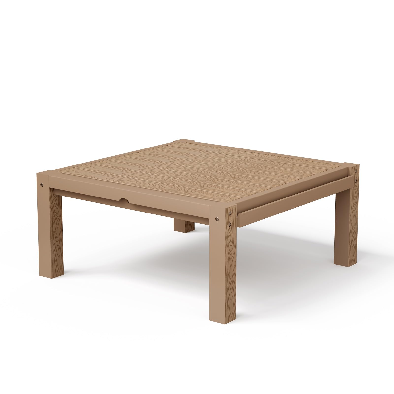 Stoog Waterproof Patio Side Table for L-Shaped &amp; U-Shaped Outdoor Sectional Sofas – Modular Connector Table for All-Weather Use, Teak