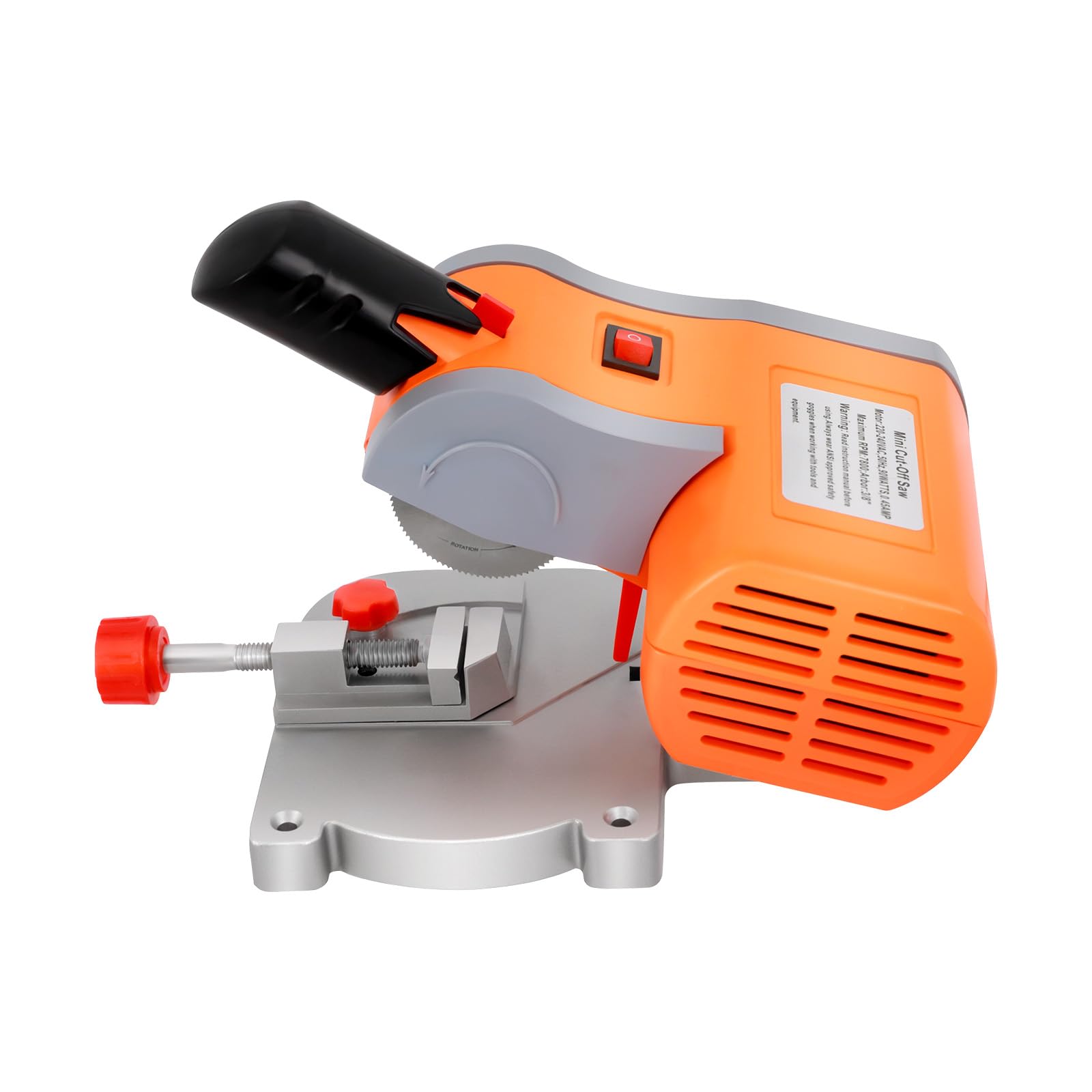 Mini sierra ingletadora, 220 V, 90 W, pequeña sierra circular de mesa, 7800 rpm, hoja de sierra de acero, ángulo de corte 0-45 °, sierra circular de mesa para cortar madera, plástico