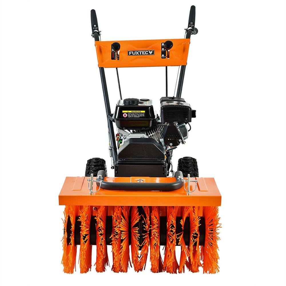 Spazzatrice/spazzolatrice a scoppio/spazzaneve - KIT incl. lama spazzaneve e raccoglitore di polvere FUXTEC KM196-SET3-4,1kW, 196cc, 7 marce (5 avanti, 2 indietro), larghezza lavoro 60cm