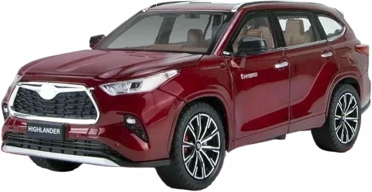 DEAVER Diecast 1:24 For Highlander Alloy Car Models Simulation Scale Vehicle Model Kit Display Souvenirs Collection(Red)