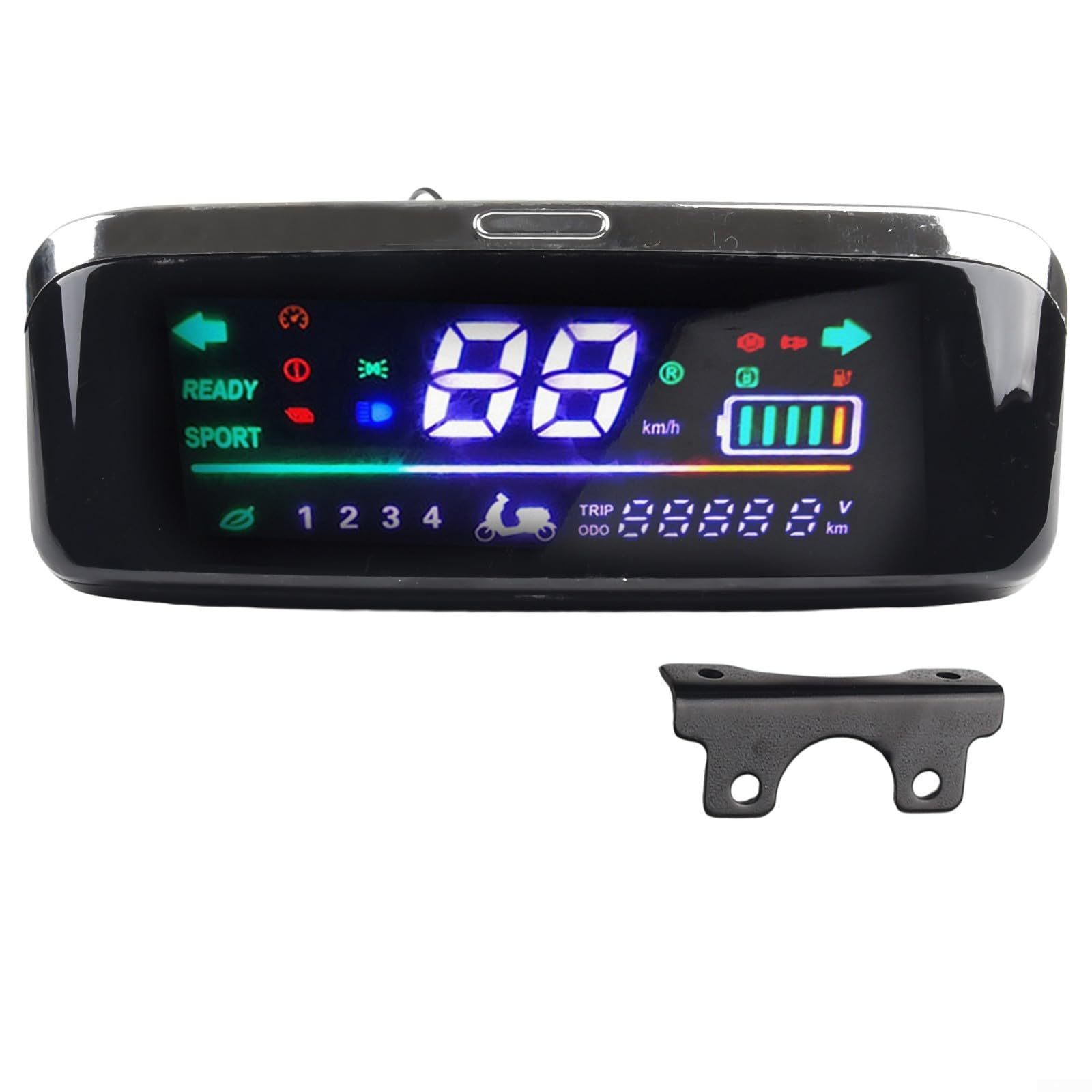 Electric Bike LCD Display,48-72V Wide Screen Speedometer for Ebike Scooter Motor Digital Meter Tram Assembly with 6-Pin Interface(Without Windshield)