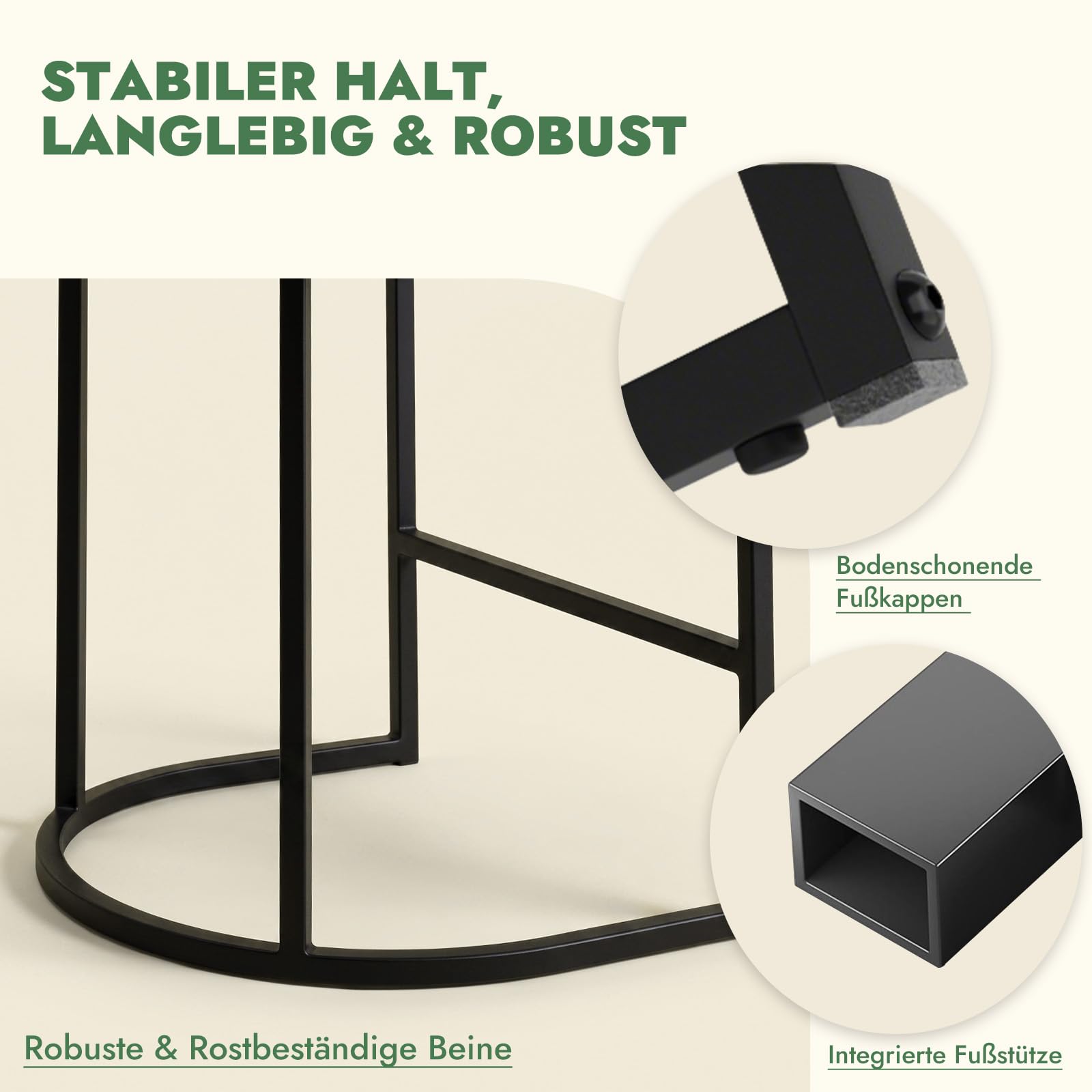 Barhocker 2er Set, Thekenhöhe Barhocker mit 62 cm hoch, Stoffbezogene Barstühle mit Leinenbezug, Küchenhocker mit Metallbeinen und Fußstütze, Tresenhocker für Küche, Esszimmer, Grau