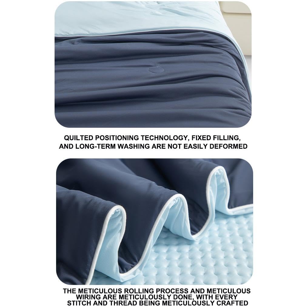 Anfaru Eisdecke, Selbstkühlende Decke, Anfaru Chillcomfort Schlafdecke, Sommerdecke Kühlend, Doppelseitige Kühlende Eisseide, Leicht, Atmungsaktiv, Anti Schweiß, Gray-105x150cm