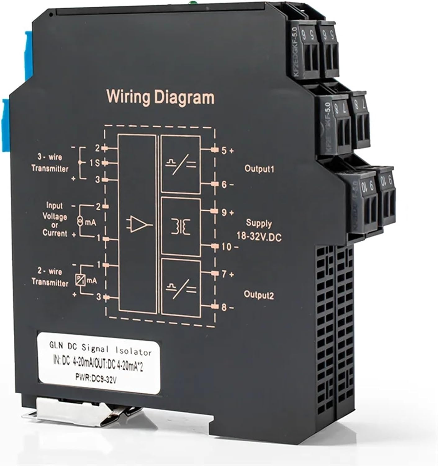MNEXQML 1PCS 4-20mA 0-10V Signal Converter 0-5V 1-5V 1 in 1 Out 1 in 2 Out Signal Isolation Converter DC24V Analog Signal Isolator(1in1out,Output 4-20MA_Input 4-20MA_DC24V)