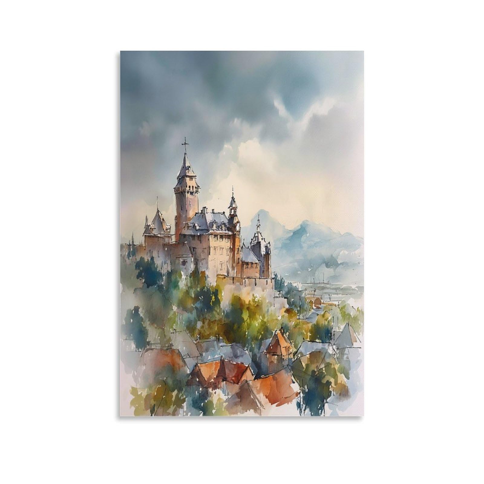 XWYMXZ Nebraska Retro 20x30inch(50x75cm) Vintage Travel Poster Watercolor Canvas Art