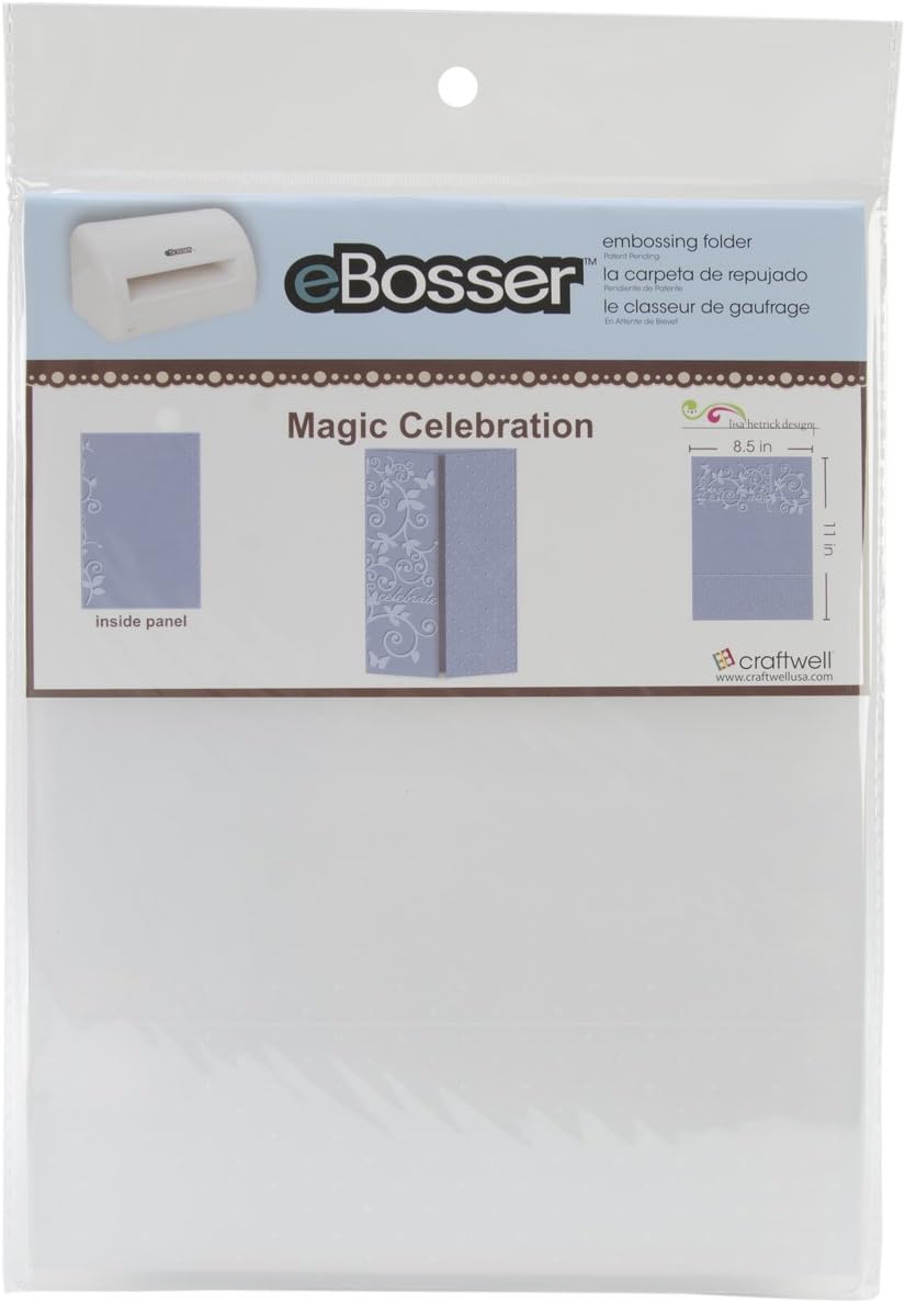 Craftwell USA EF-MCL-LTR Magic Celebration Embossing Tri-Fold Design Folder, 8.5 by 11-Inch