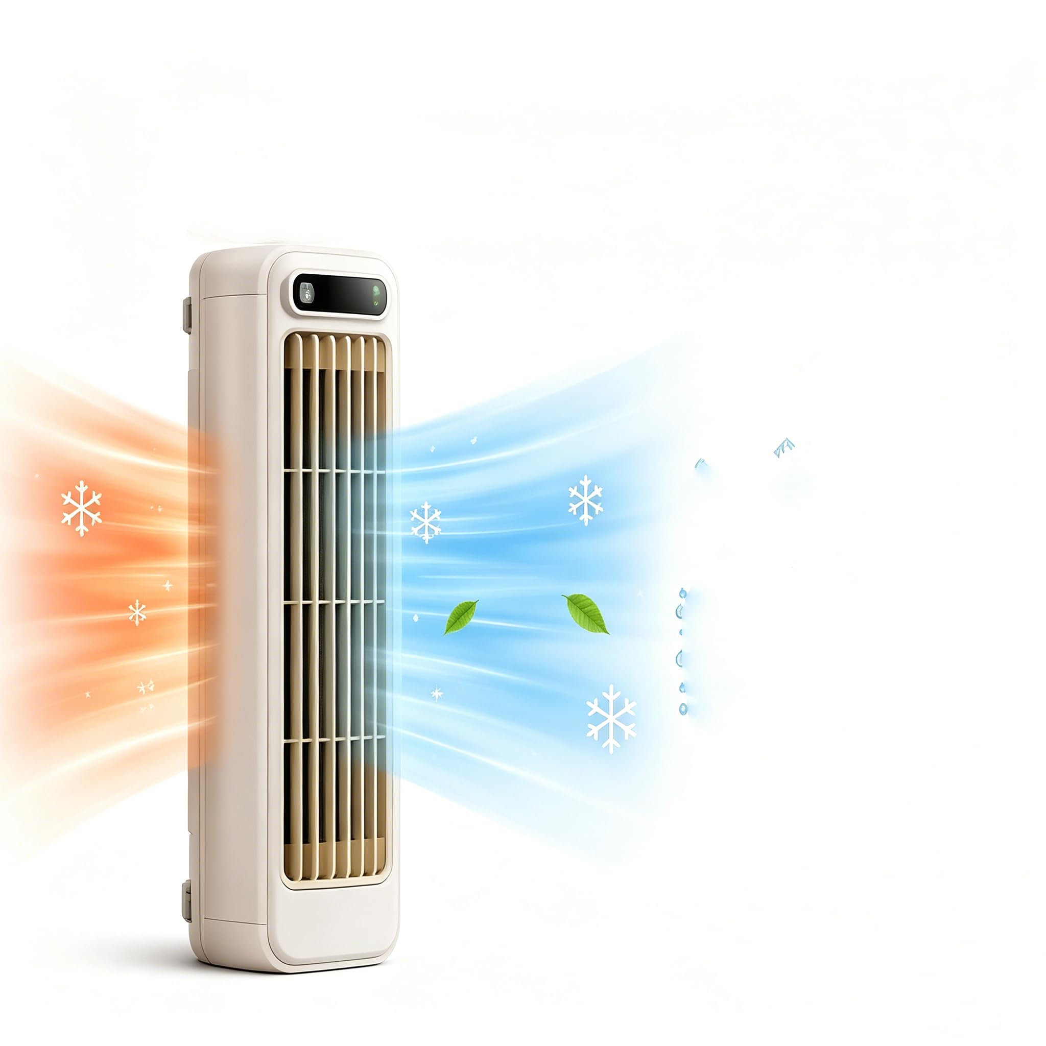 Cooling Ace Klimaanlage, Luftkühlung Ventilator Leise mit Einstellbaren 3 Geschwindigkeiten, Tragbarer kabelloser Ventilator Flügellos Leise für Schlafzimmer Büro Zuhause (Grau)