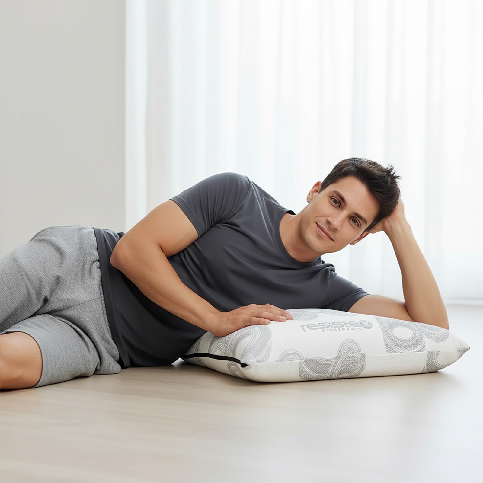 Homey – Almohada Viscoelástica Bio Ceramic Sport | Núcleo Memory Foam para Alivio Cervical | Termorregulación FIR, Antialérgica y Transpirable | 2 Unidades de 70 cm