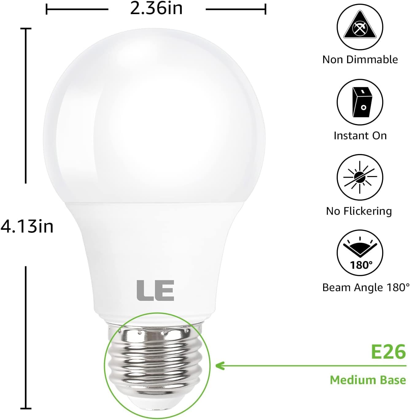 Lepro Lepro LED Light Bulbs, 2700K Soft Warm White LED Bulb 60W Equivalent, Non-Dimmable, A19 E26 Standard Medium Base, 10000 Hour Lifetime, UL Listed, 9 Watt, 5 Packs in use