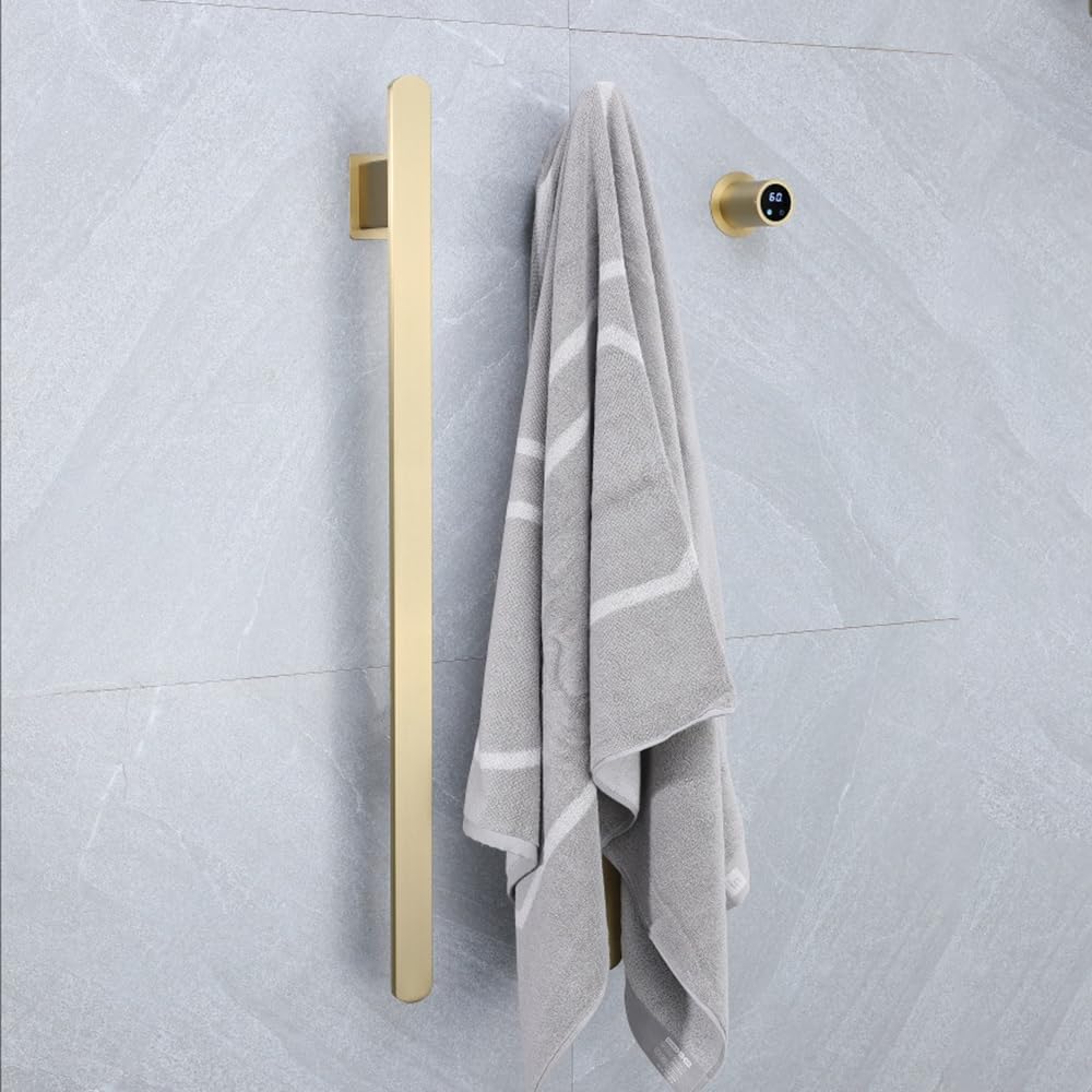 Bathroom Towel Warmer Heated Towel Rack Stainless Steel Control Heated Warmer Smart Touch Towel Bathroom Rack 110V Brushed Gold 2 Bars