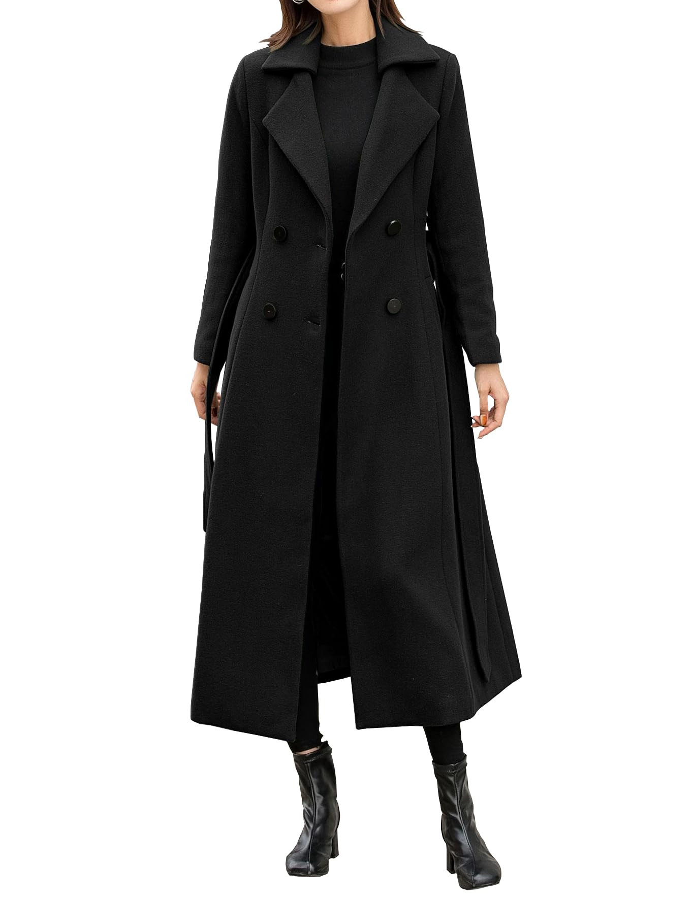 idealsanxun Womens Long Wool Coats Fall Winter Trench Coat Dressy Jackets-picture-12