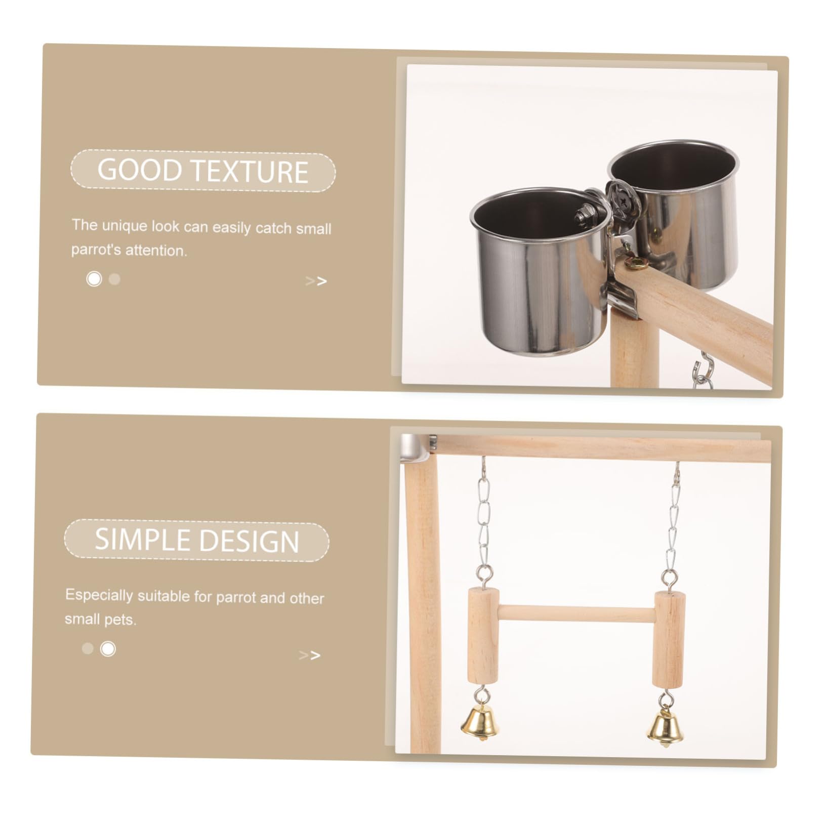 Beaupretty 1juego Percha para Aves Estación De Interactiva para Periquitos y Aves Pequeñas Soporte De Entrenamiento para Juguete Masticable y De Diversión