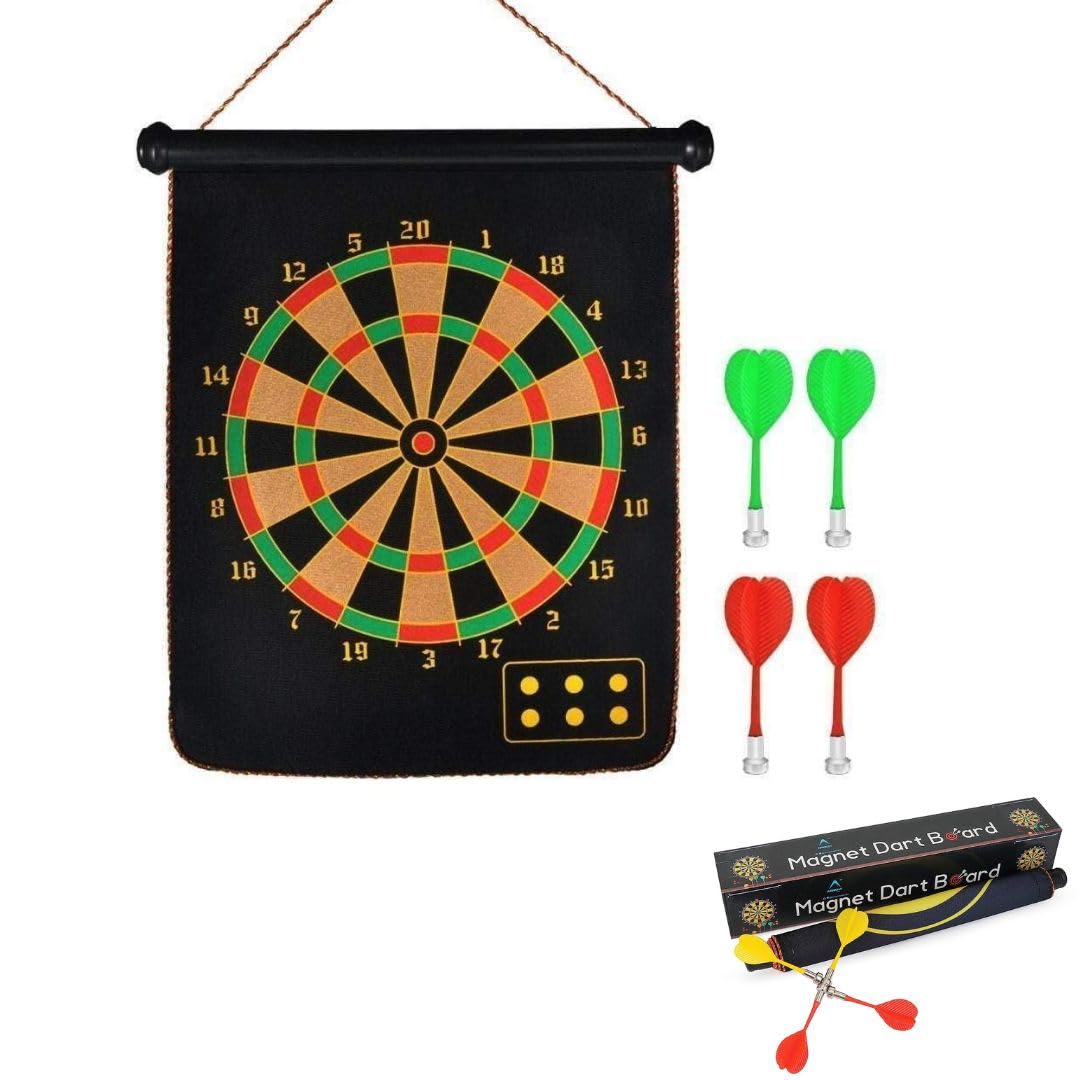 Magnetic Dart Game Double Faced Portable and Foldable Dart Game with 6 Colourful Non Pointed Darts for Kids, Multicolour, Ideal Dartboard for Gifting (17 INCH) (B09DGJPR28) Amazon Price History, Amazon Price Tracker