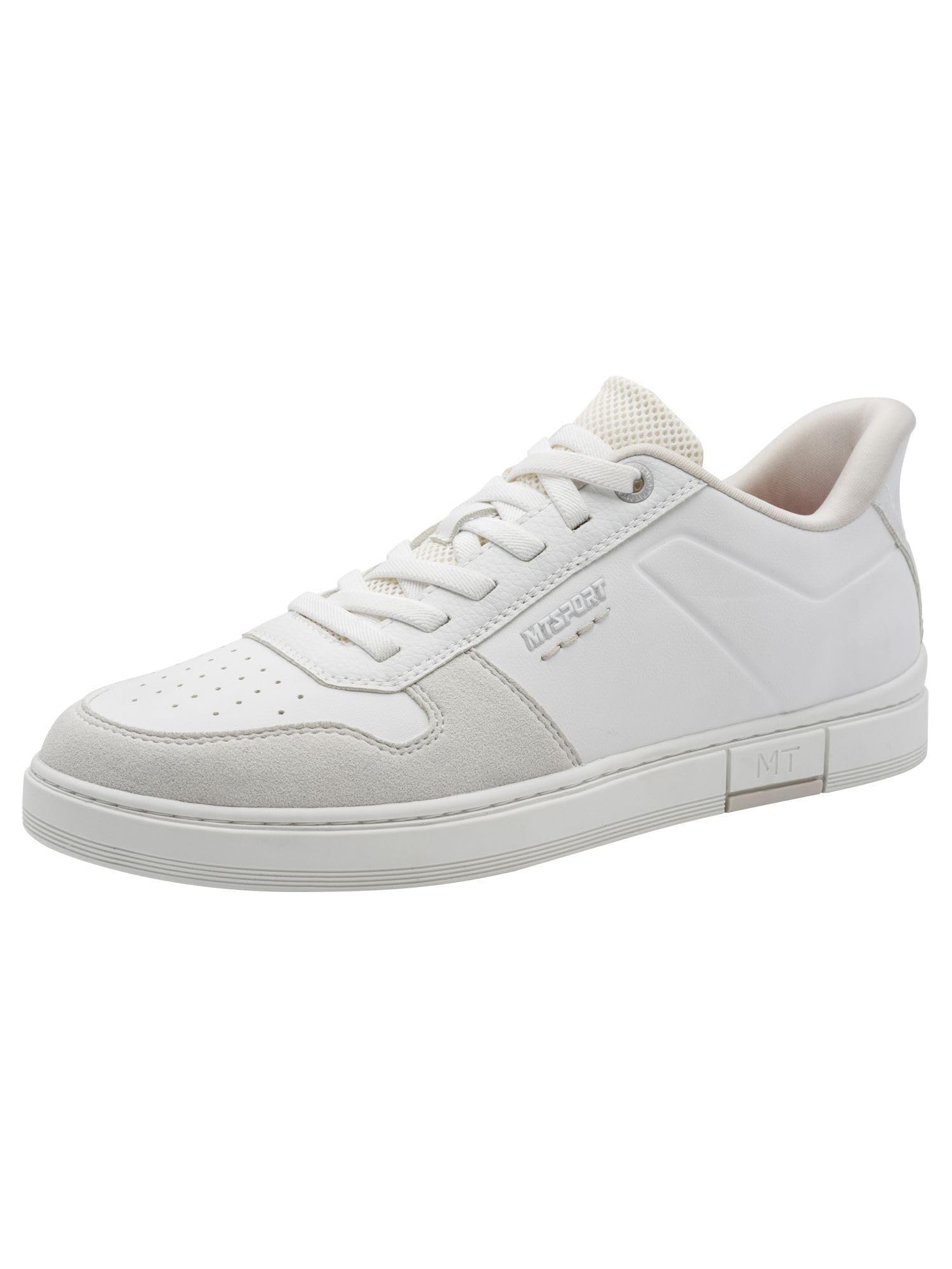 MARCO TOZZI Men's Sneaker Removable Footbed Elastic Lacing Stylish, White (White), 10.5 UK