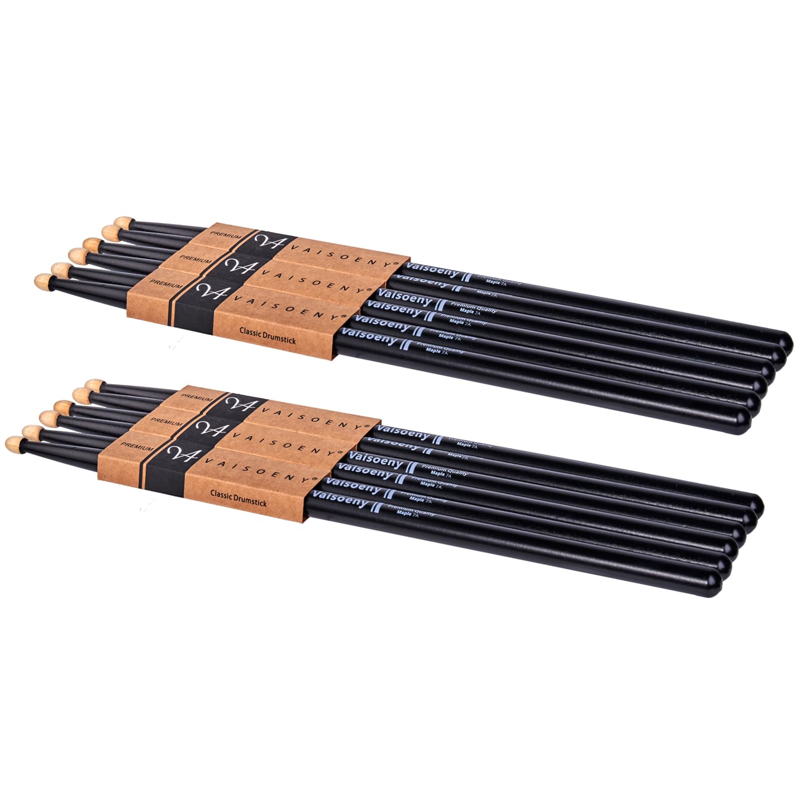 Vaisoeny Drum Sticks, Drum Sticks 7A Lacquered Classic Hard Maple Wood