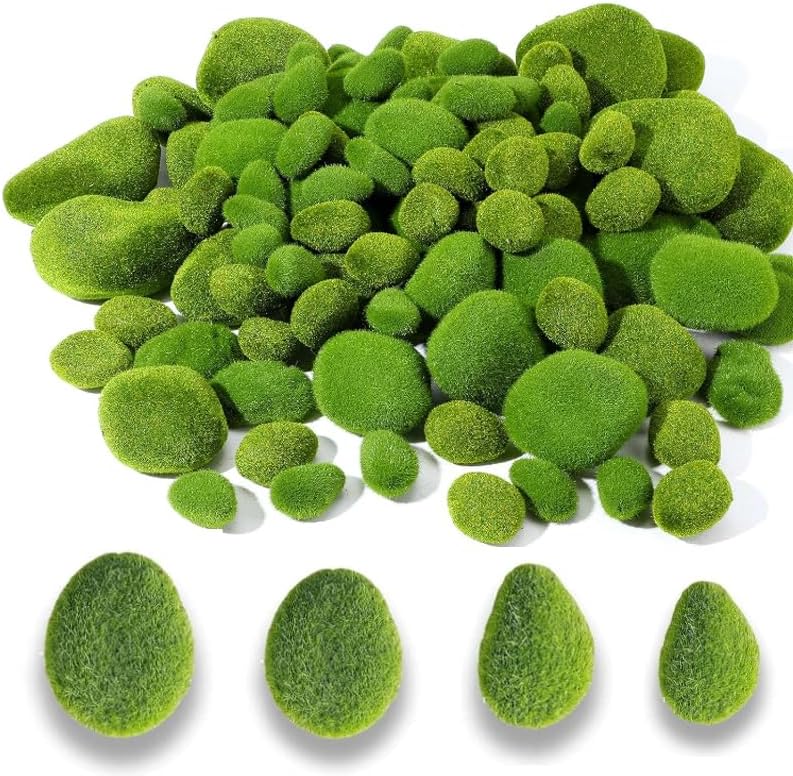 Roche De Mousse 24 Pcs Mousse Artificielle Décoration Verte Fausse