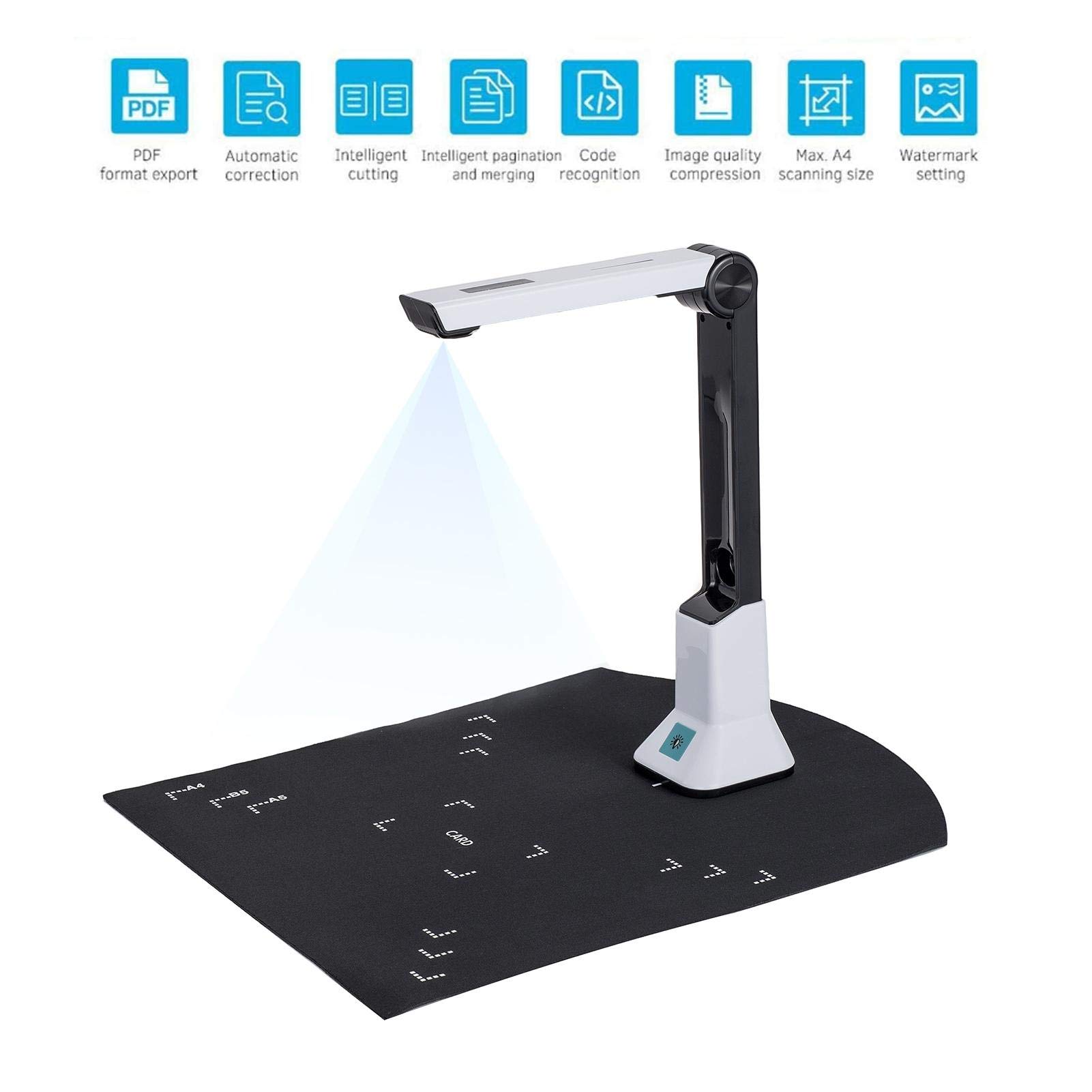 Scanner a libro e documenti Scanner rapido per insegnanti portatile, USB classe di ufficio con proiezione in reale, registrazione video versatilità formato A4