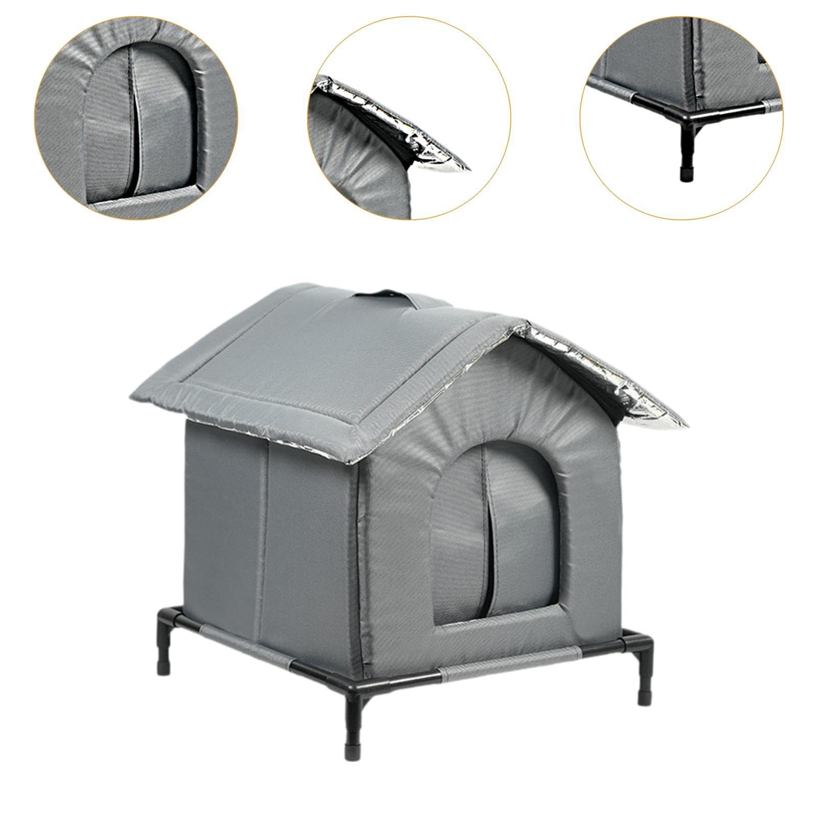Abri pour Chat Errant, Maison pour Chat Extérieur Imperméable, Niche Extérieure avec Coussin, Protection Contre Pluie et Vent, pour Petits Animaux, Usage Saisonnier Multiple (XL)
