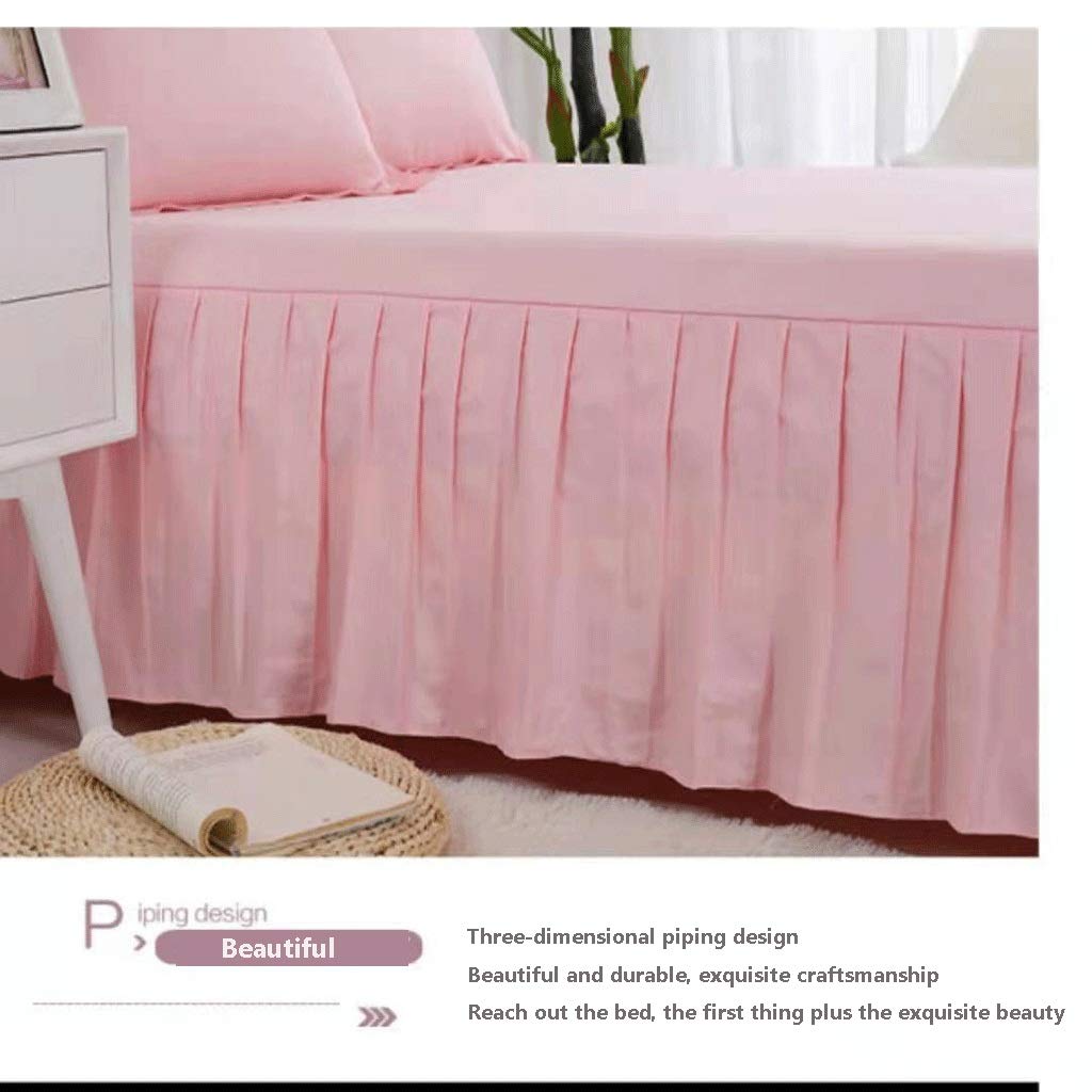 WWQQ Gonna Del Letto Pieghettata Bianca Con Pizzo - Matrimoniale 150x200 O 180x200, Altezza 45 Cm - 5