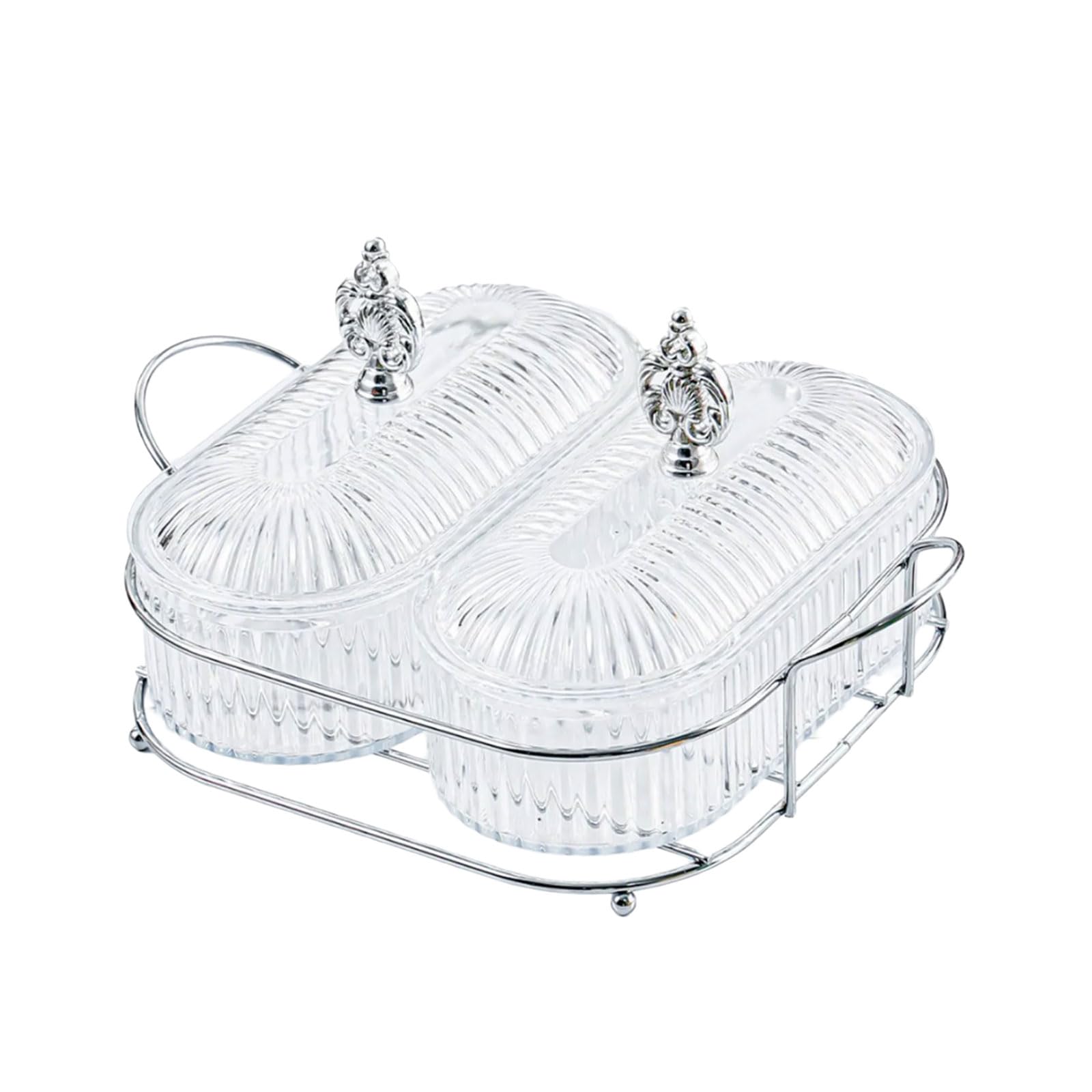 Carotoe Clear Space Saving Snacks Box With Visible Lid And Partitioned Sections For Dormitory Kitchen Essential Divided Snacks Tray For Small Spaces