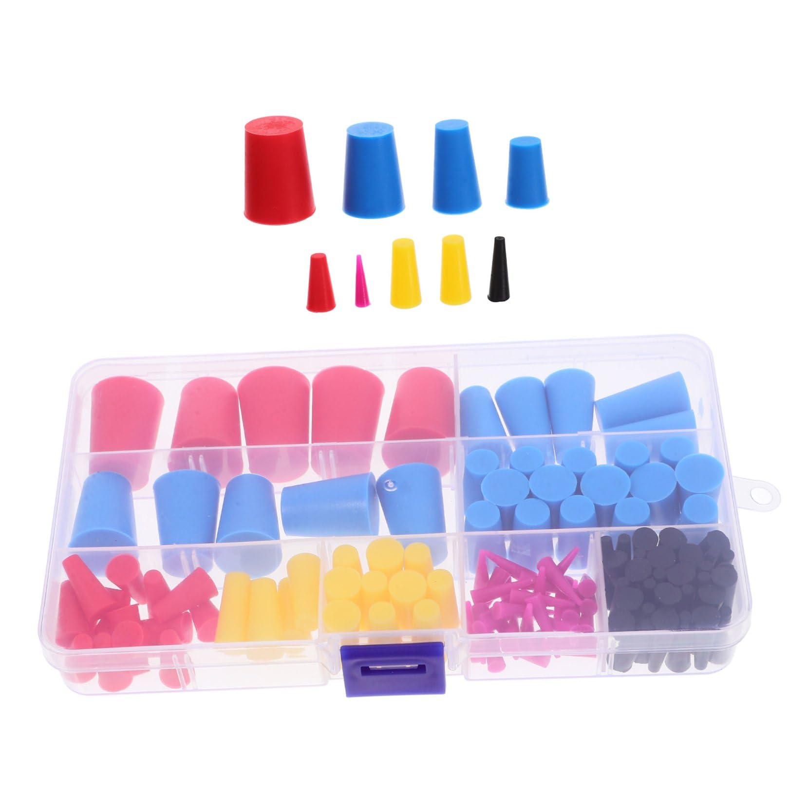 1 caja Kit de Tapones Cónicos de Goma y Silicona de Alta Temperatura para Sellado Seguro Tubos Matraces Tanques y Botellas Protección contra Fugas y Recubrimiento Polvo