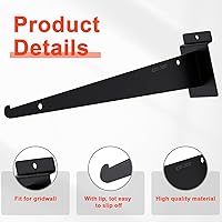 Vista 4 de Estantería de madera con listones de pared con soportes de metal, accesorios organizadores de estanterías resistentes para el garaje del hogar