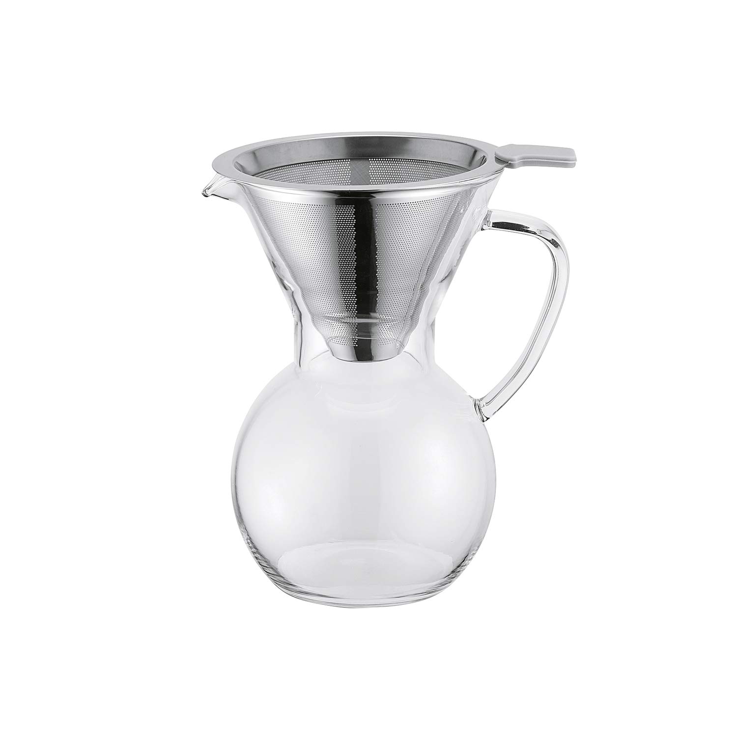 Weis Cafetière pour Over avec filtre, cafetière à filtre manuelle, 600 ml, acier inoxydable