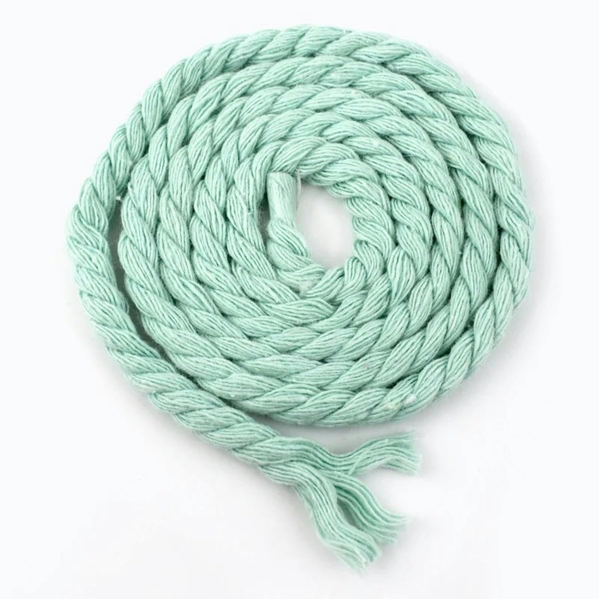 5Meters 5-20mm Colored Cotton Rope 3 Shares Twisted Cord DIY Decoration Macrame Ropes for Bag Braided Cords Sewing Accessories-MintGreen-20mm-2Meters