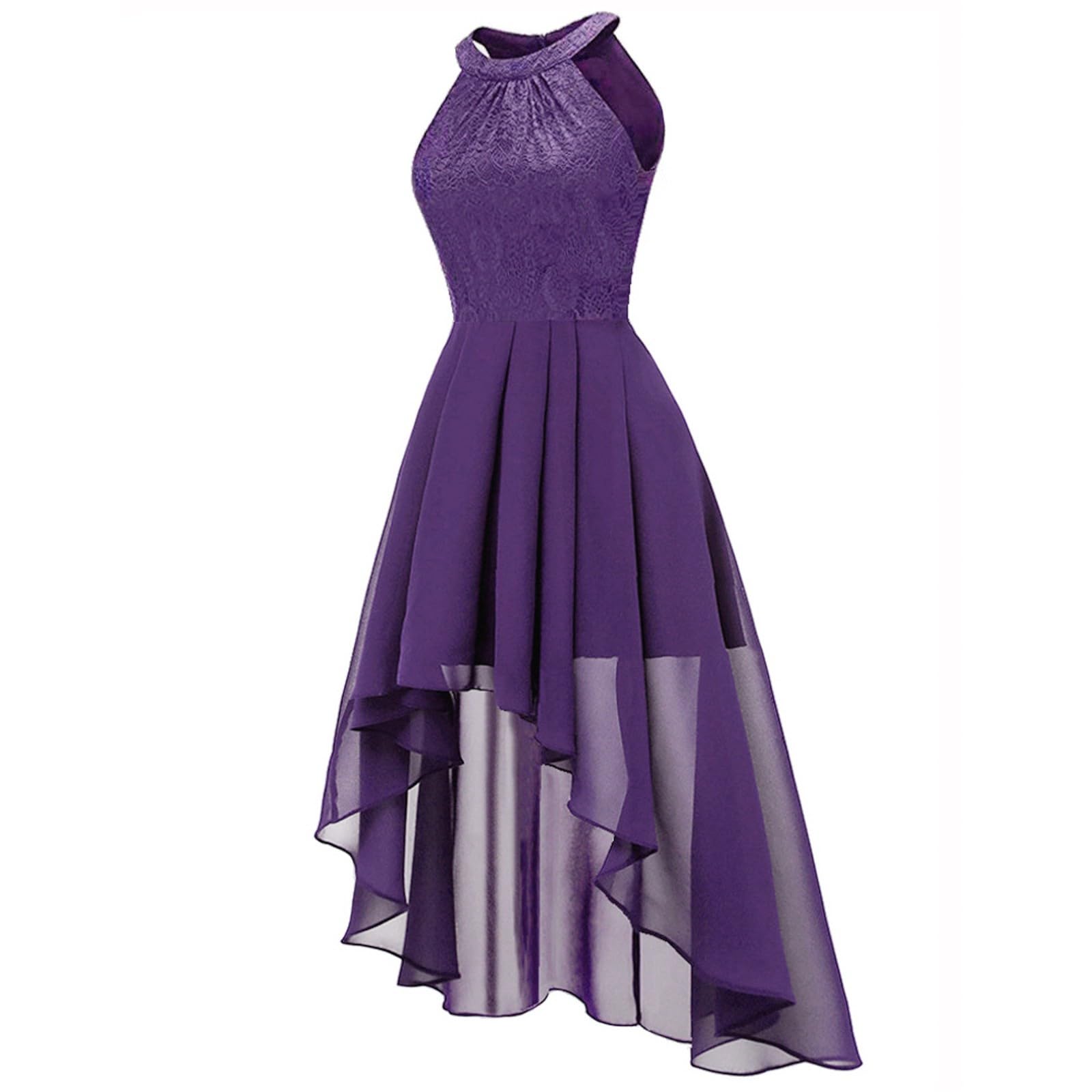 Generico Vestito Cerimonia Donna Abito da Sposa Sexy per Matrimonio Elegante Curvy Gonna Ampia Dress Schiena Scoperta Civile Abiti Cocktail Corto Davanti Lungo Dietro