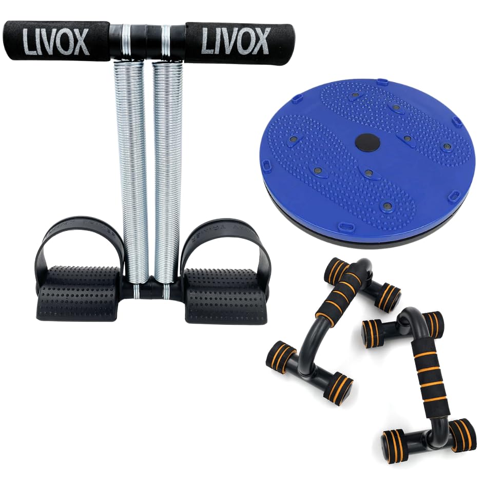 LIVOX Quality Tummy Trimmer, Push UP Bar, Tummy Twister (Fitness combo) home workout Home Gym Kit (B096W1CM5Y) Amazon Price History, Amazon Price Tracker