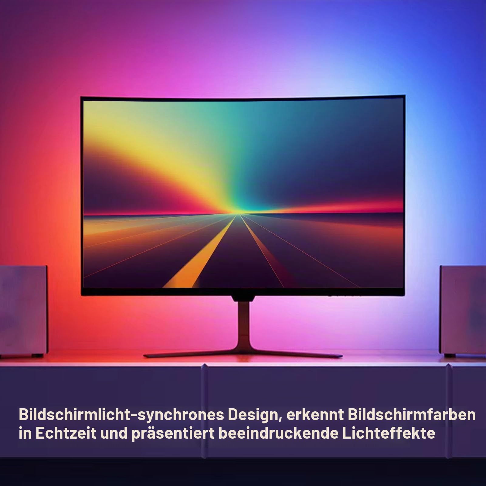 Gaming LED -Hintergrundbeleuchtung, 77 LEDs RGB -Streifenleuchten Synchronisieren Sie die Bildschirmfarbe und Musik, 16 Millionen Farben USB 5V PC Umgebungsbeleuchtung für 32