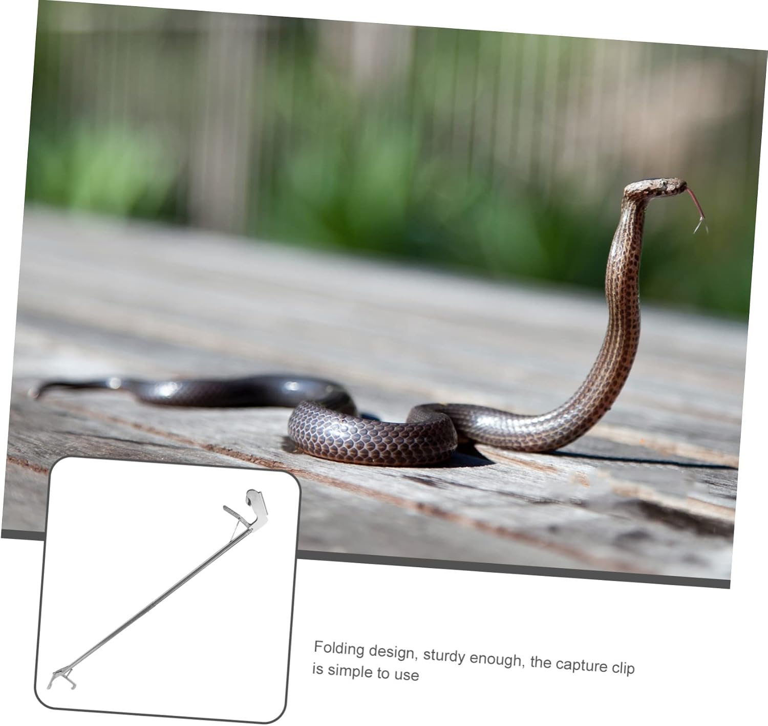 Happyyami Practical Snake Catcher Clip Stainless Steel Snake Catcher and Grabber Long Reach Grabber
