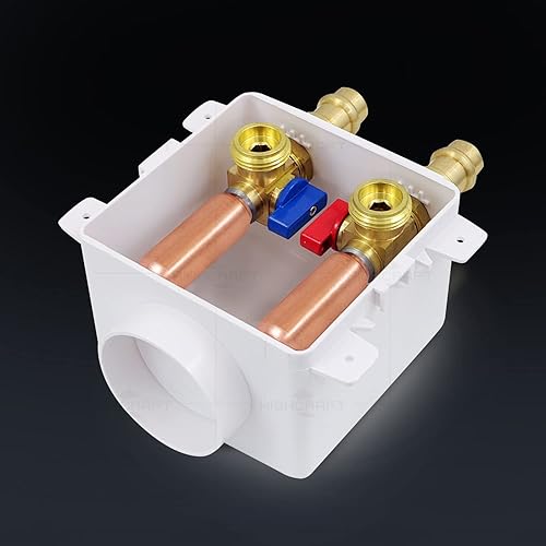 Miniatura 3 de Highcraft TC342-SI - Caja de salida de lavadora doble entrelazada con pararmartillos, prensa de 12 pulgadas, ABS blanco