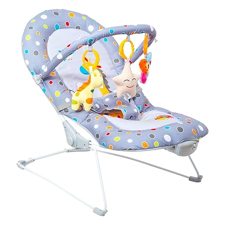 Mee Mee Vibrating & Soothing Baby Bouncer (Compact, Grey)