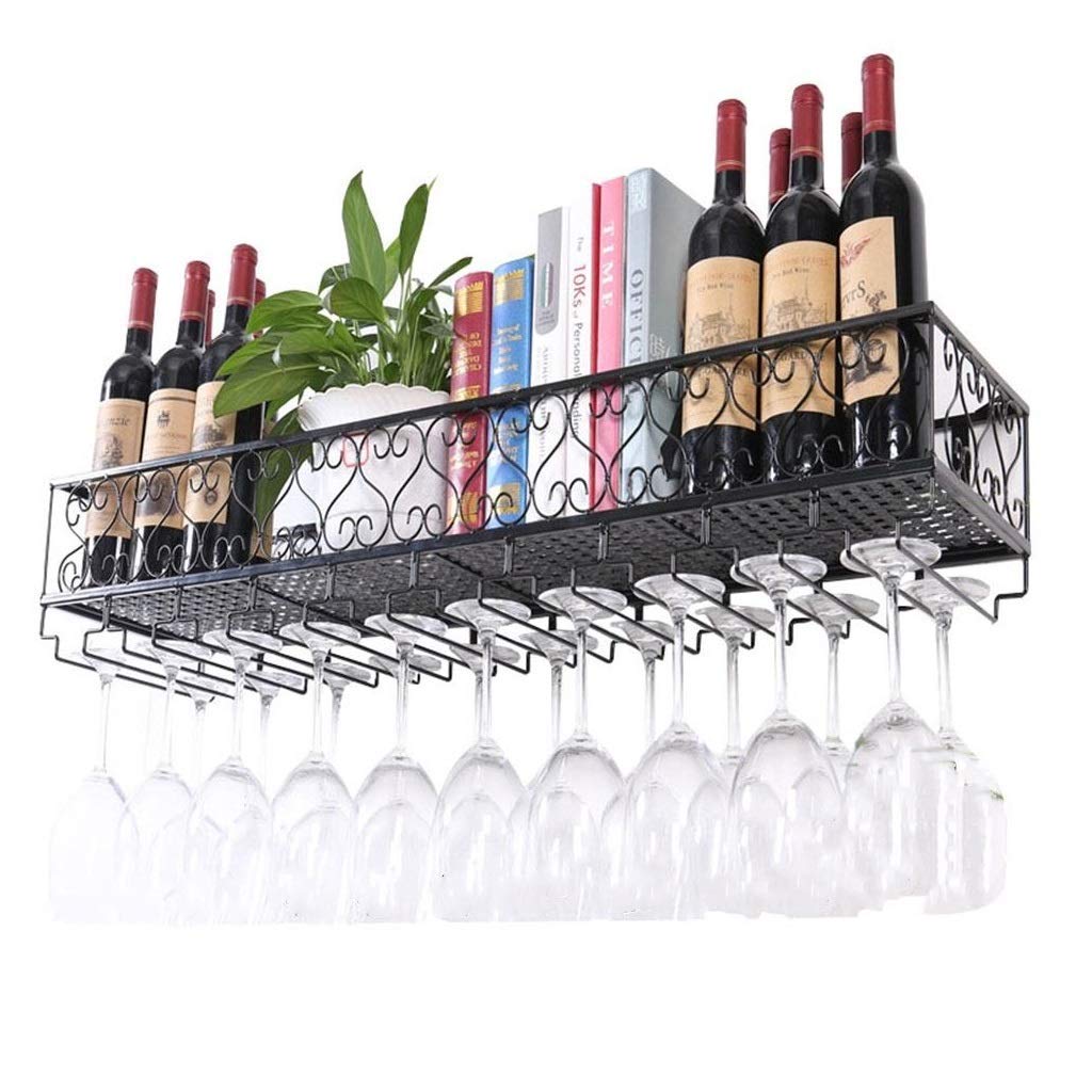 Porte-bouteilles de vin et support pour verres à pied suspendu style européen