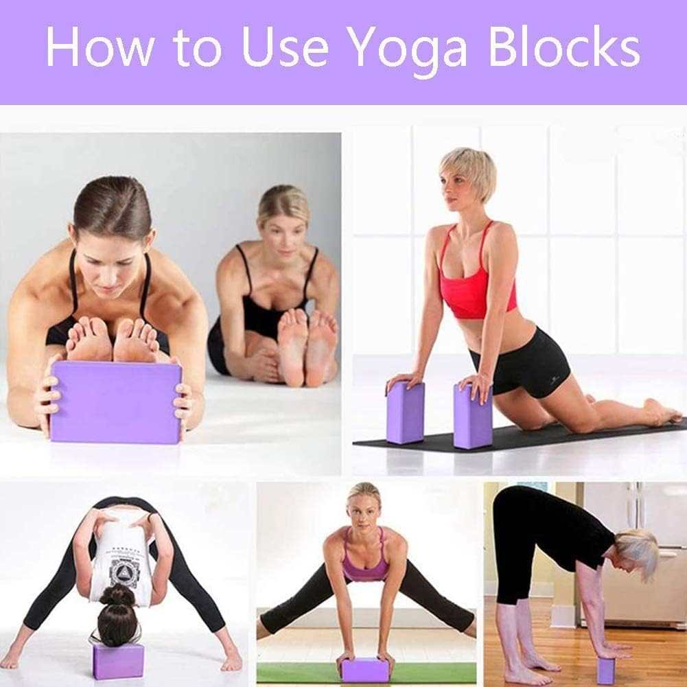 PRANIJ High Density Yoga Block Bricks - Support for Poses & Meditation Set of 2 For Men Women Foaming Pilates Fitness Stretching Aid, Balance, Health, Sports, Gym Exercise 4