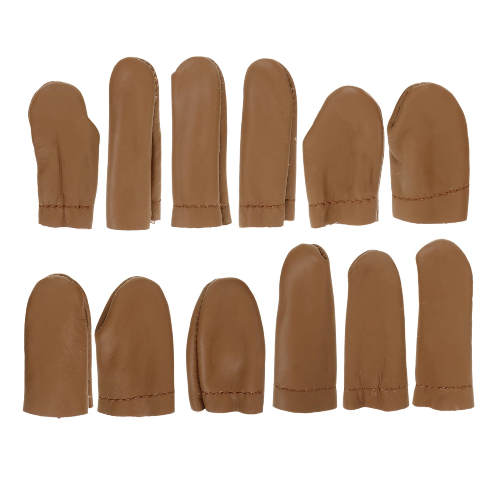 Ipetboom 12pcs Cowhide Thimble Finger Protectors for Mallet Finger Fingertip Protector Cutting DIY Projects Random Color