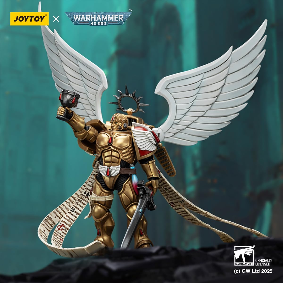 JOYTOY Warhammer 40k Blood Angels figurka 1/18 krwawe anioły, strażnik z enkarminą, prezenty kolekcjonerskie, zabawki dla dzieci w wieku 15+ i dorosłych, 12,5 cm, przedsprzedaż