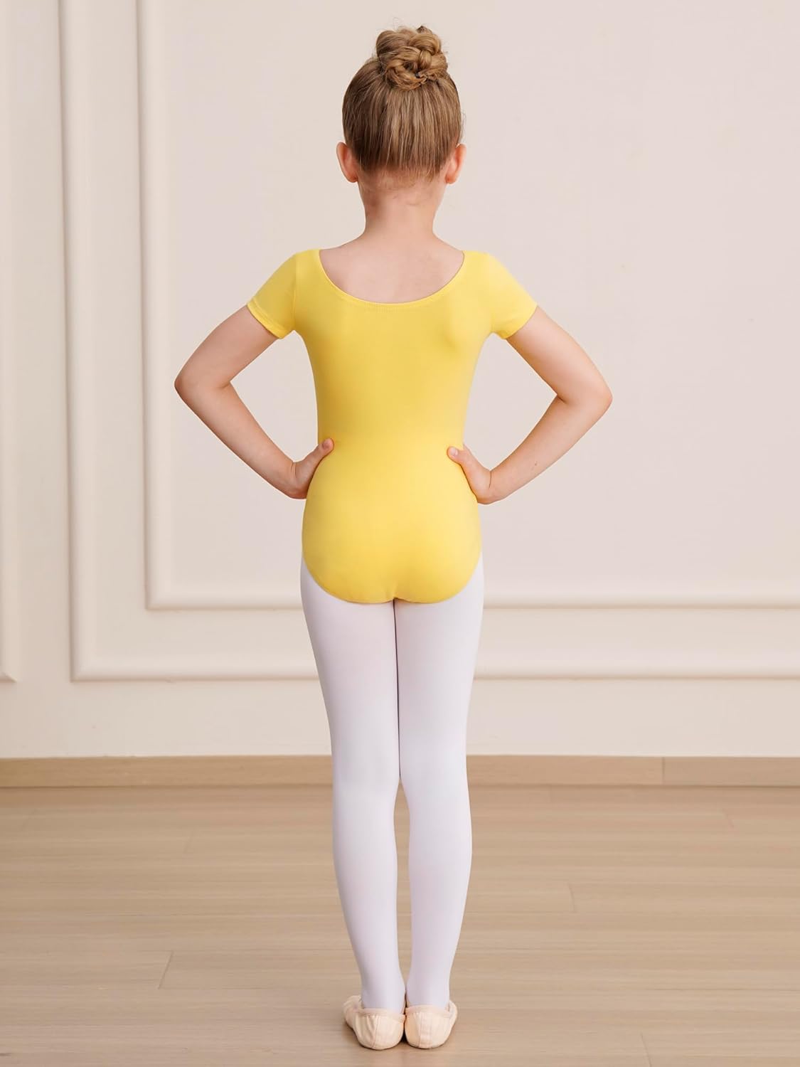 WEGETIT Gymnastics Leotards for Girls Ballet Leotard Toddler girls Bodysuit Short Sleeve Kids Dance Outfits - Image 4