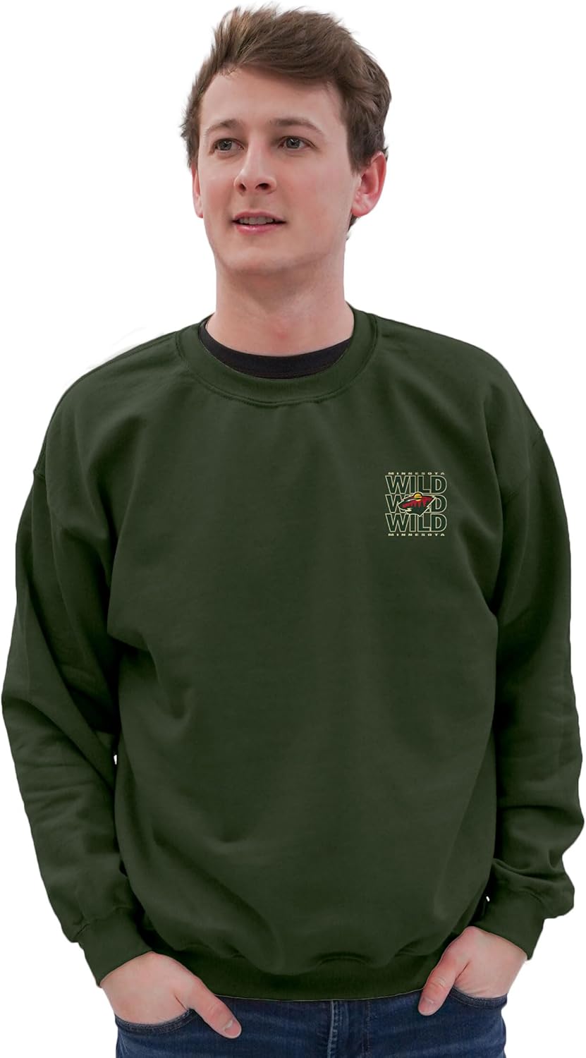Blue 84 NHL Officially Licensed Crewneck Sweatshirt Front/Back Curl Team Color