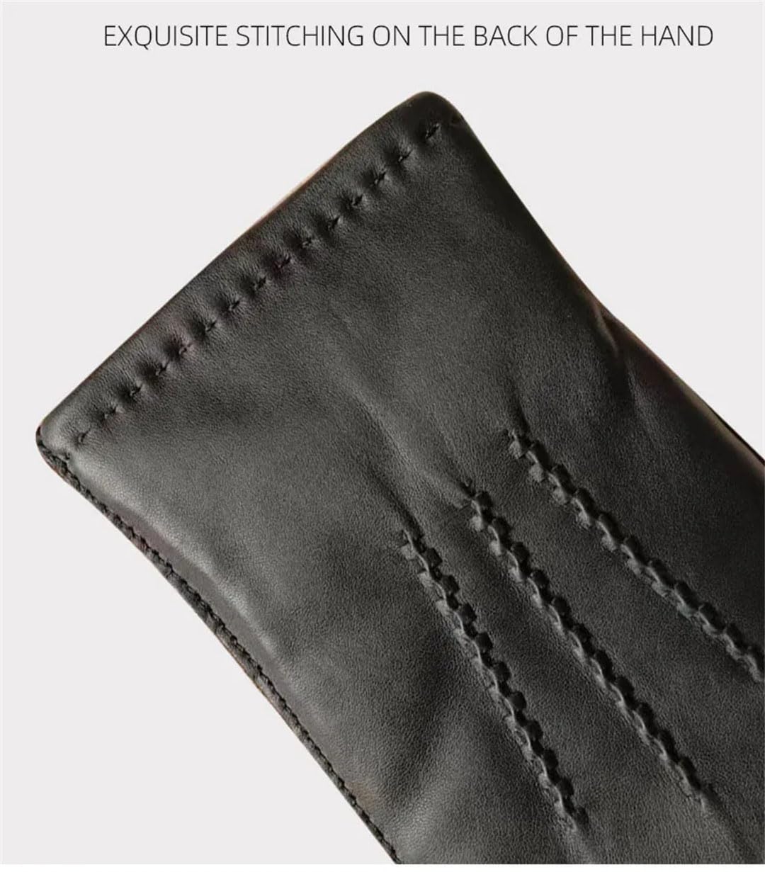 Damen Lederhandschuhe Winter Thermo Verdicken Lammwolle Gefüttert Schaffell Handschuhe Fahren Braun M
