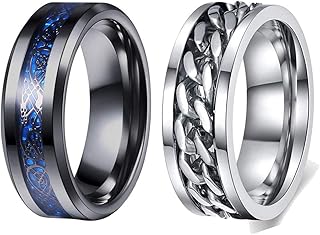 YouBella Jewellery Stainless Steel Ring Combo for Boys and Men