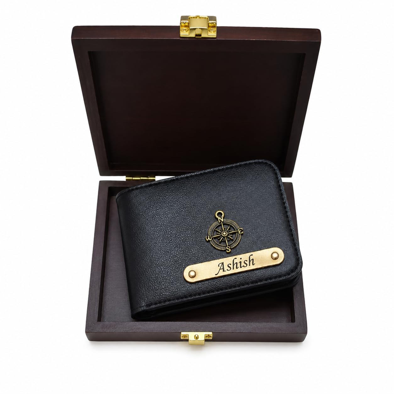 Personalized Gift for Men, Custom Name & Charm Faux Leather Wallet for Man, Durable Everyday for Office, (Black), Rakhi, Rakshabandhan Gift-image-29