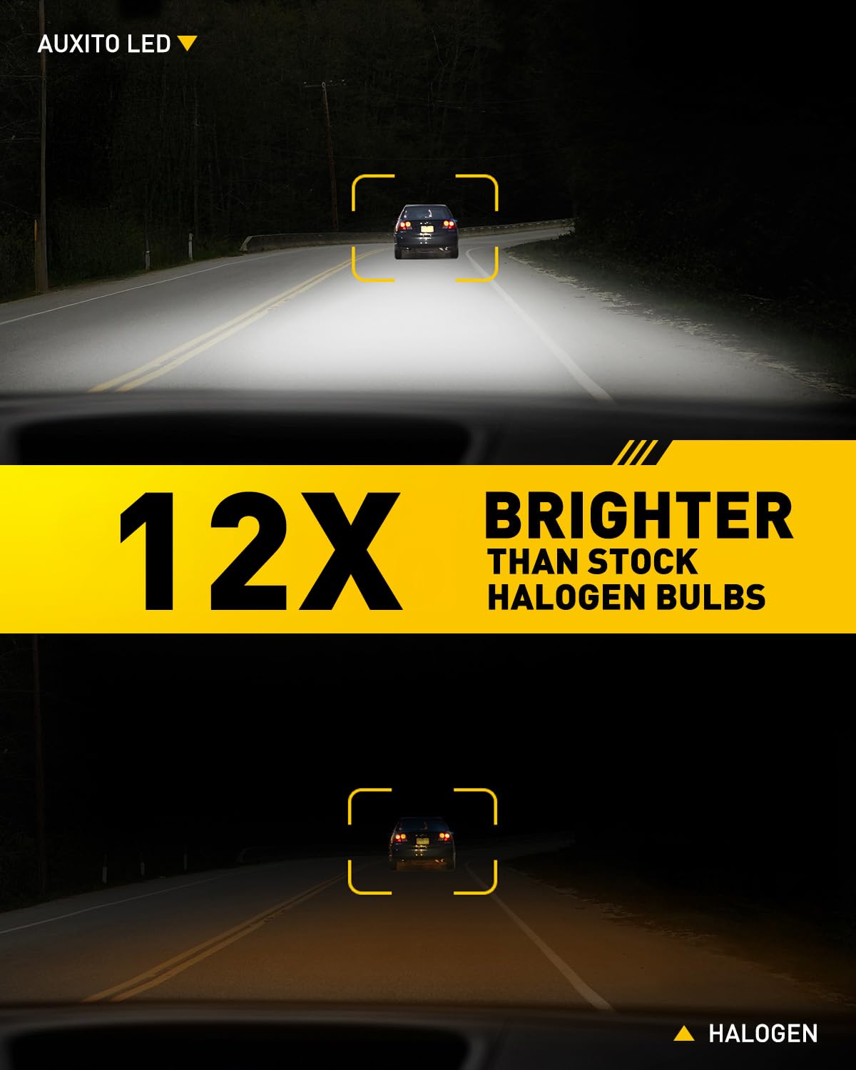 AUXITO 9005 H11 Bulbs, 80000LM Brighter Ultra-Bright, Plug N Play, Long Lifespan, No Flicker, 99% Compatibility, 4PCS — view 2