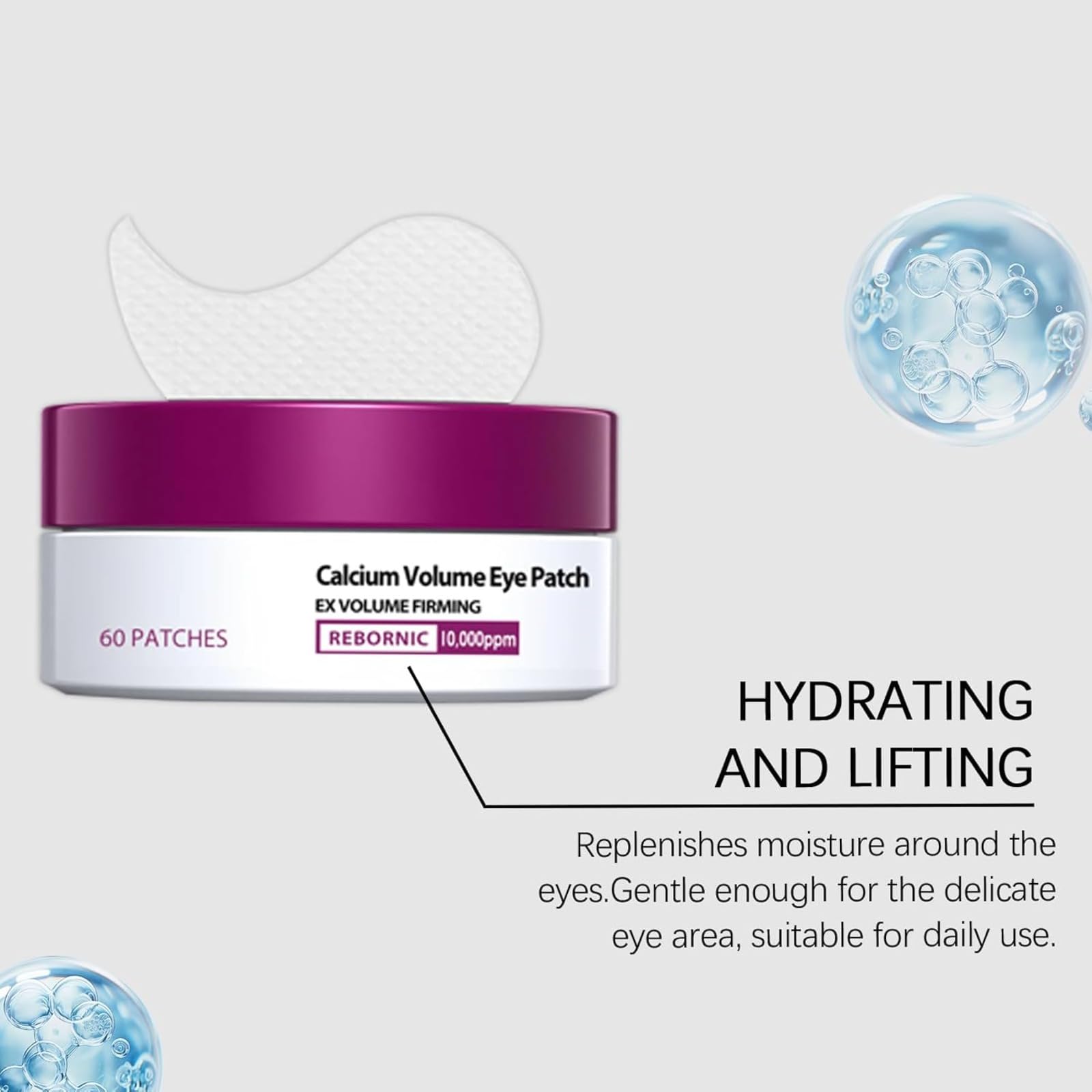 Wapnia plastry pod oczy, hydrożelowe plastry pod oczy, opuchnięte oczy i ciemne koła, kolagen infused anti-aging, ujędrniające żelowe pady nawilżające do cienkich linii i suchości, codzienna
