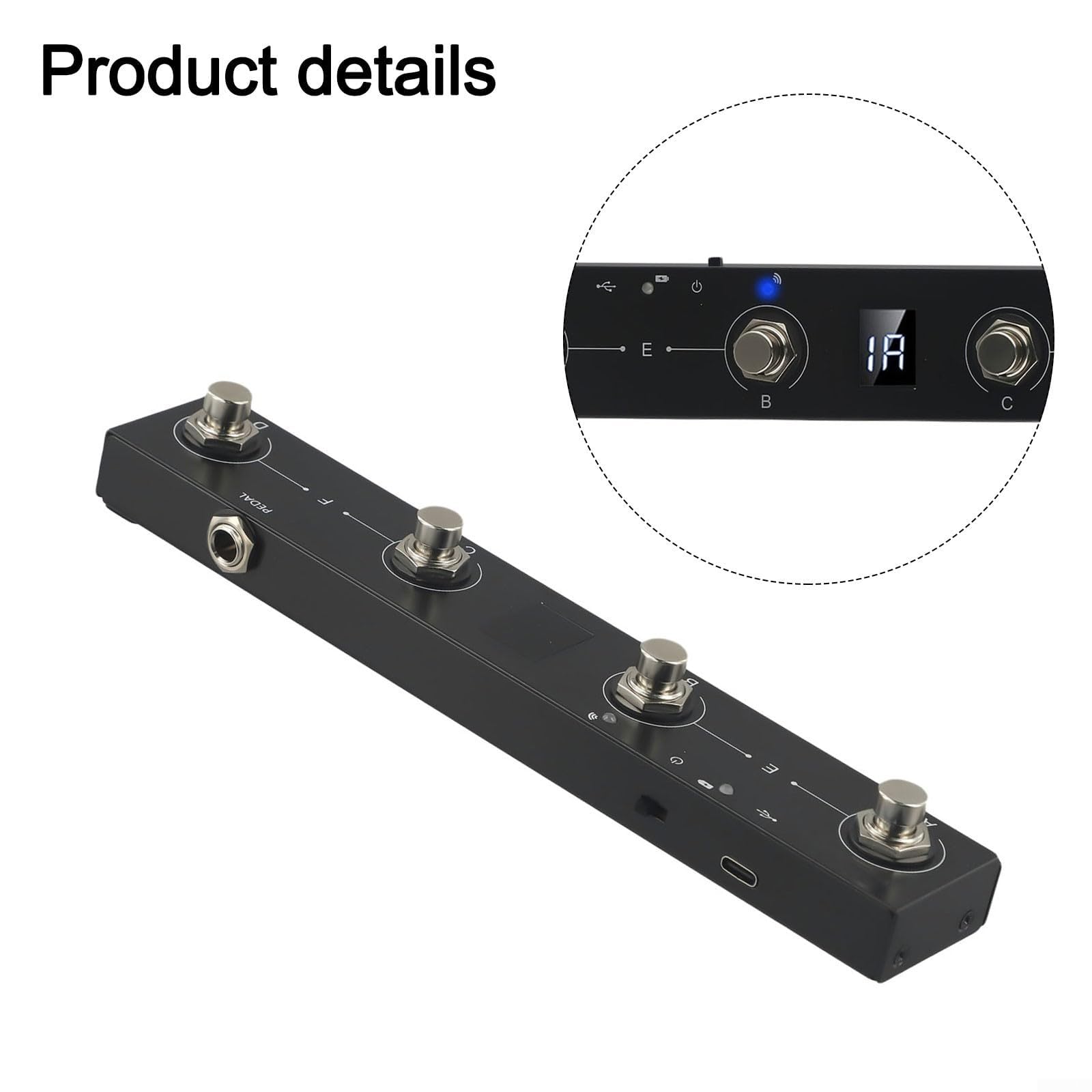 Metal Chocolate BT Wireless MIDI Controller Rechargeable? 4 Buttons Portable MIDI Foot Controller Pedal, midi Foot Controller