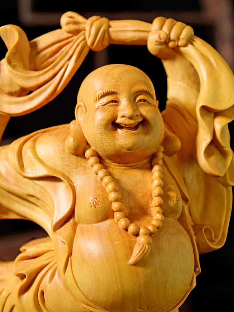 Amazon.co.jp: 仏像 木彫り 七福神 布袋 様 布袋さんの置物 柘植製